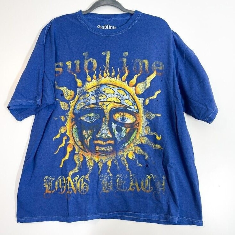 Urban Outfitters Sublime Long Beach Graphic Tee Womens Distressed Top Sz S/M NWT - Picture 2 of 7